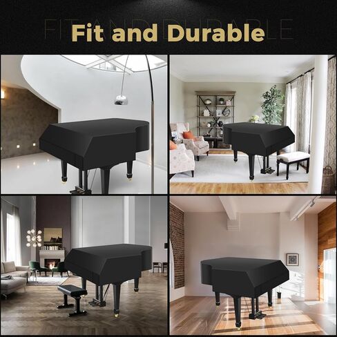 غطاء بيانو صغير للأطفال - طبقة خارجية من أكسفورد 600D مع بطانة من الصوف الفخم، مقاوم للماء للخدش لتغطية البيانو الكبير (S - 62.99 بوصة/160 سم) in Kuwait