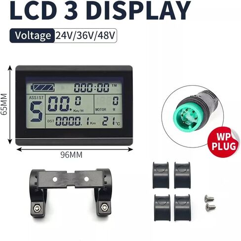 Ebike LCD عرض متر Pedelec KT-LCD3 36V 48V 72V دراجة كهربائية طقم تحويل ذكي عرض عداد السرعة مع المكونات للماء لوحدة تحكم KT in Kuwait