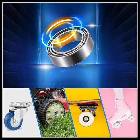 MR128ZZ 8x12x3.5mm Double Metal Shield Single Row Deep Groove Ball Bearings Silver Tone - Pack of 20 Durable Material in Kuwait