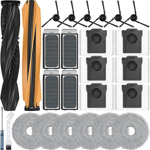 26Pcs Replacement Parts for Dreame X50 Ultra/L50 Ultra/L40s Pro Ultra/Mova V50 Ultra Vacuum Cleaner Accessories Kit,1 Set Main Brush 4 Hepa Filters 6 Side Brush 6 Vacuum Bags 6 Mop Pads in Kuwait
