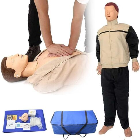 Life Size Full Body Adult CPR Training Manikin, Cardiopulmonary Resuscitation Simulator First Aid Training Model for Patient Education and Teaching in Saudi Arabia