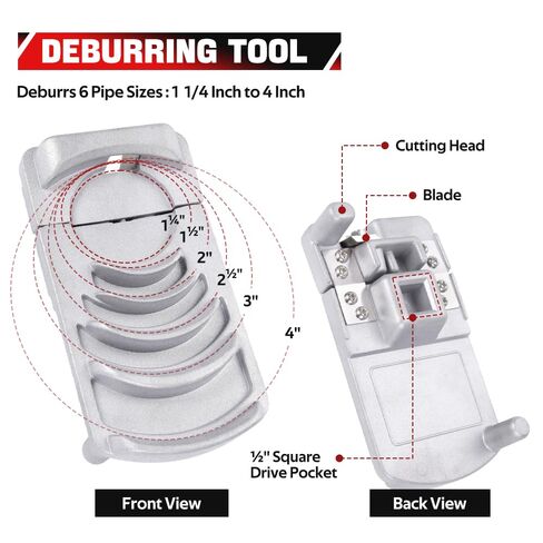 BARTOO Deburring Tool for Plastic Pipe, Professional PVC Pipe Reamer Deburrs for Six Pipe Sizes, 1-1/4 to 4-Inch, PVC Chamfer Tool for Sharp Blade in Saudi Arabia