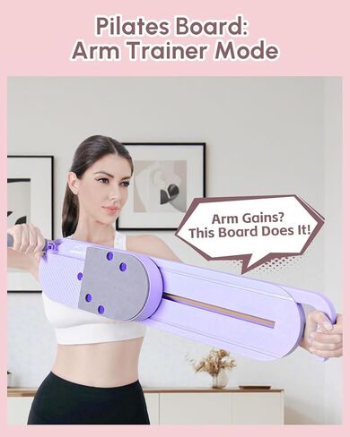 PRO PILATES Board & Reformer Machine - صالة الألعاب الرياضية متعددة الوظائف مع منصات الكوع المريح ، بار وتوقيت اليوغا ، 300 رطل المعدات بيلاتس تجريب (أرجوانية) in Kuwait