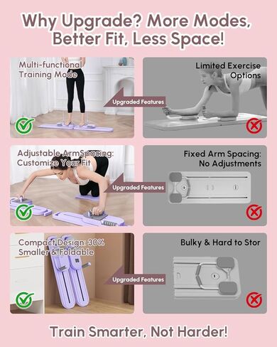 PRO PILATES Board & Reformer Machine - صالة الألعاب الرياضية متعددة الوظائف مع منصات الكوع المريح ، بار وتوقيت اليوغا ، 300 رطل المعدات بيلاتس تجريب (أرجوانية) in Kuwait