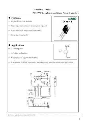 2 Pair A1694 (2SA1694) + C4467 (2SC4467) NPN PNP Silicon Power Transistor TO-3PN 120V 11A 120W hFE:80-160 in Saudi Arabia