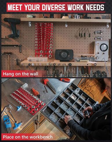 مدقق 56 خيط، VEXTHYX 30 قياسي و26 مقياس صامولة ومسمار متري، SAE ومكتشف حجم المسمار المتري لقياس مقياس المسمار، أداة تحديد خيط المسمار القابلة للتركيب على الحائط مع مسطرة بوصة وسم in Kuwait