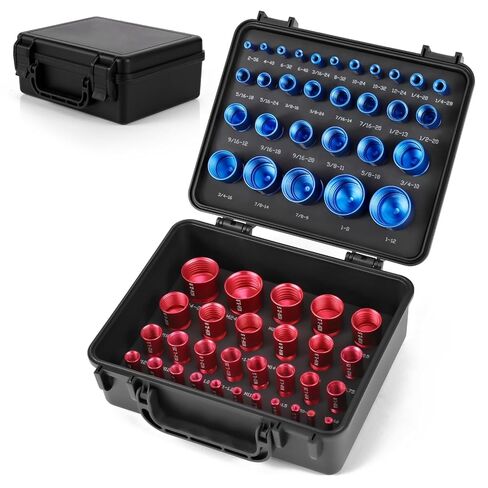 Thread Checker, 60 pcs Nut and Bolt Thread Checker, 30 Inch & 30 Metric Box Set Thread Gauge, Bolt Size Finder for Size Check on Tricky and Narrow Area in Saudi Arabia