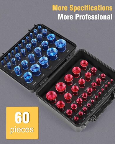Thread Checker, 60 pcs Nut and Bolt Thread Checker, 30 Inch & 30 Metric Box Set Thread Gauge, Bolt Size Finder for Size Check on Tricky and Narrow Area in Saudi Arabia