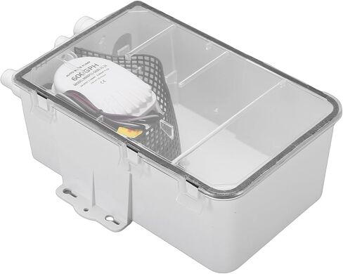 Shower Sump Pump Box, 24V DC 600GPH Marine Drain System with Automatic Drainage and Multi Inlet Design, for Boats RVs Shower Cabins and Sinks in Kuwait