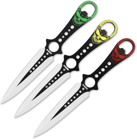 مجموعة سكاكين الرمي من ديسباتش مكونة من 3 سكاكين رمي احترافية من كوناي مع غمد من النايلون، سكاكين متوازنة جيدًا للترفيه والمنافسة in Kuwait