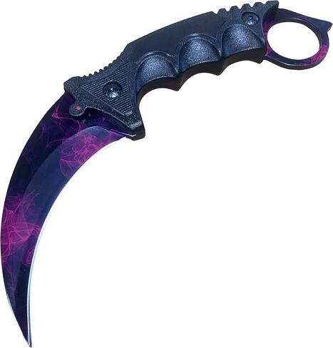 سكين مخلب تانغ كامل 7.56 بوصة، فئة CSGO Karambit ELITE - مرحلة دوبلر، شفرات فولاذية 3cr13 55HRC حادة in Kuwait