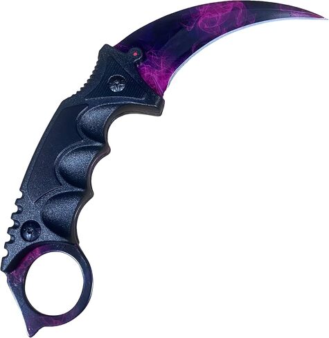 سكين مخلب تانغ كامل 7.56 بوصة، فئة CSGO Karambit ELITE - مرحلة دوبلر، شفرات فولاذية 3cr13 55HRC حادة in Kuwait
