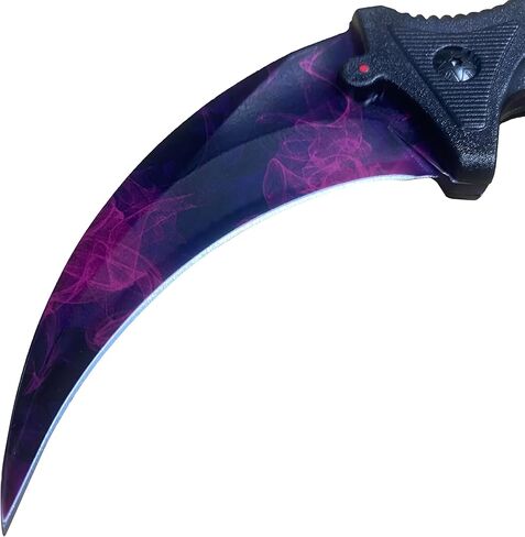 سكين مخلب تانغ كامل 7.56 بوصة، فئة CSGO Karambit ELITE - مرحلة دوبلر، شفرات فولاذية 3cr13 55HRC حادة in Kuwait
