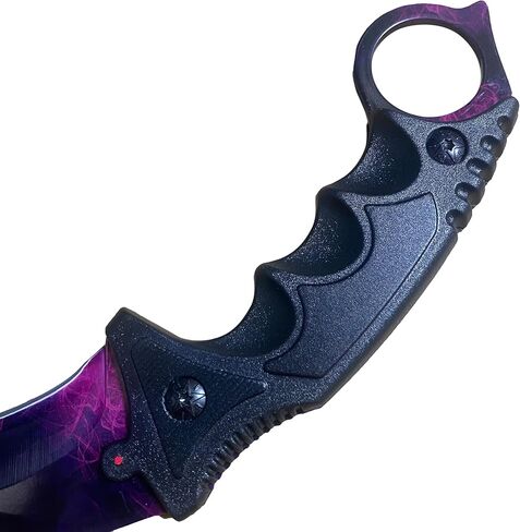 سكين مخلب تانغ كامل 7.56 بوصة، فئة CSGO Karambit ELITE - مرحلة دوبلر، شفرات فولاذية 3cr13 55HRC حادة in Kuwait