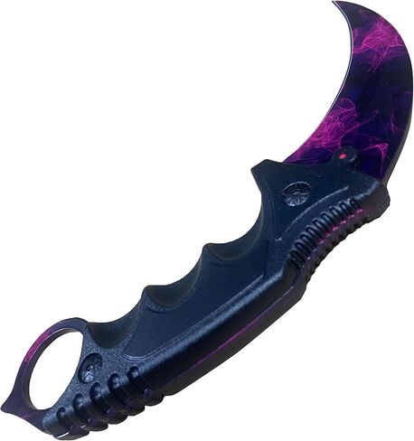 سكين مخلب تانغ كامل 7.56 بوصة، فئة CSGO Karambit ELITE - مرحلة دوبلر، شفرات فولاذية 3cr13 55HRC حادة in Kuwait