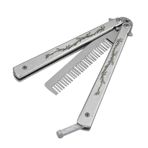 Dragon Totem Stainless Steel Practice Butterfly Knife Trainer and Comb Knife Trainer (White) in Kuwait