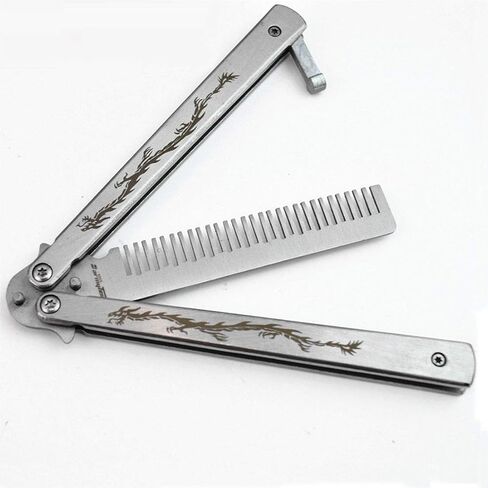 Dragon Totem Stainless Steel Practice Butterfly Knife Trainer and Comb Knife Trainer (White) in Kuwait