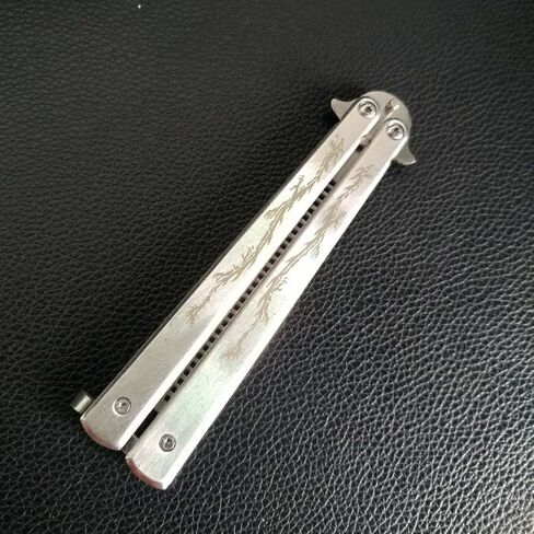 Dragon Totem Stainless Steel Practice Butterfly Knife Trainer and Comb Knife Trainer (White) in Kuwait