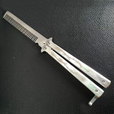 Dragon Totem Stainless Steel Practice Butterfly Knife Trainer and Comb Knife Trainer (White) in Kuwait