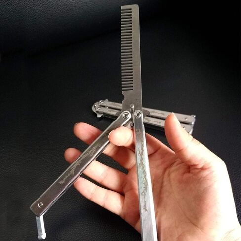 Dragon Totem Stainless Steel Practice Butterfly Knife Trainer and Comb Knife Trainer (White) in Kuwait