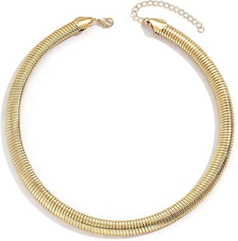 Chunky Choker Necklace for Women Gold Chunky Choker Snake Chain Statement Necklace Layered Choker Necklaces Jewelry for Women in Kuwait