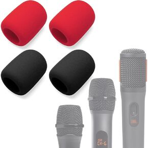Foam Mic Cover Compatible with JBL PartyBox Wireless Mic Microphones, Wireless Two Microphone System, PartyBox Mic 100, Karaoke Microphone Sponge Windscreen Pop Filter 4-Pack (Orange Black) in Kuwait