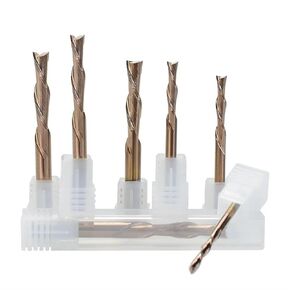 مطحنة نهاية حلزونية 2 فلوت سفلي راوتر بت 3.175-12 مم مطحنة نهاية كربيد عرقوب لأداة طحن النجارة قاطع CNC (3.175x3.175x12x40L) in Kuwait