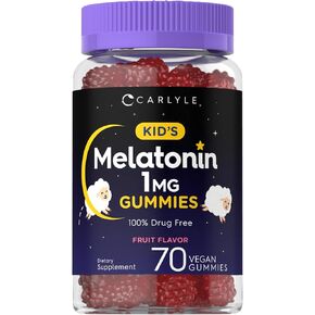 Carlyle Kids Melatonin Gummies | 1 mg 70 Count | Fruit Flavor Gummy | Vegan, Non-GMO, Gluten Free in Kuwait