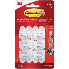 Aviditi 3M™ 17006 Command™, Mini, White, 6 Hooks and Strips, 6/Packs per Case, 3M Stock# 7100113021 in Kuwait