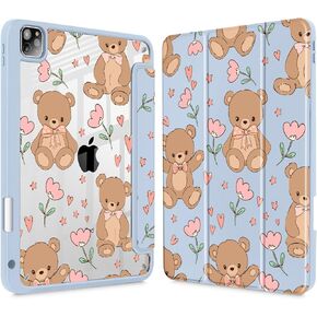 May Chen for iPad Pro 12.9 Case (2022 2021 2020 ، 6th/5th gen gen) ، [Build Pencil Holder 2 Support] قذيفة خلفية رقيقة جدًا مع Trifold Support Wake/Sleep ، Black Stars Bow in Kuwait