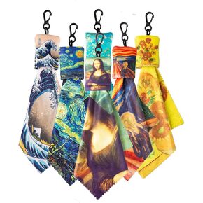 Glasses Cleaning Cloth, 6PCSWorld Classic Art Design Microfiber Eye Glass Cleaner Keychain Eyeglasses, Screens Lenses Sunglasses, Double Sided Printing Cleaning Wipes Portable Travel Ideal Art Gift in Saudi Arabia