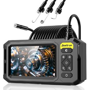 بوريسكوب مع ضوء، كاميرا فحص بالمنظار بدقة 1920 بكسل عالية الدقة مع شاشة IPS مقاس 4.3 بوصة، وعدسة 8 مم IP67 مقاومة للماء مع 8 مصابيح LED، وكاميرا ثعبان شبه صلبة بطول 16.5 قدمًا لفحص أنابيب السيارات in Kuwait