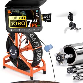 𝟐𝟎𝟐𝟔 𝐧𝐞𝐰 9" Sewer Camera, HD 1080P w/DVR-32GB, [All-in-One Design with Magnetic Box] Drain Pipe Inspection Camera, [One Big Screw Unlock] Sewer Pipe Cam, 4500mAh, Cable Markers, 100ft/30m in Saudi Arabia