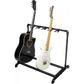 رف حامل جيتار متعدد قابل للطي من بريسيشن أوتو، يحمل 5 جيتار صوتي وكهربائي وباس، حامل جيتار معدني مع بطانة مطاطية مضادة للانزلاق، شاشة تخزين محمولة لاستوديو المسرح المنزلي in Kuwait