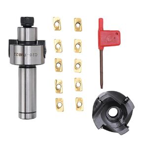 Buachois Face End Mill Set Cutter Kit, 4 Flute Face End Mill Cutter with APMT1604 Carbide Inserts 50mm Cutting Diameter 22mm Hole 400R-50-22-4T for CNC Milling Machines Lathe Drill in Kuwait