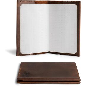 Hide & Drink, Pocket-Sized Memo Books Cover Compatible with Field Notes (3.5 x 5.5 in.) Journal Case with Card Slot, Refillable Travelers Notebook, Full Grain Leather, Handmade, Bourbon Brown in Kuwait