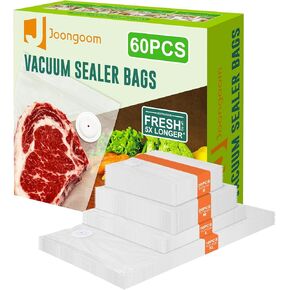 60PCS Vacuum Sealing Bags, Reusable Vacuum Sealer Bags for Food, BPA-Free Vacuum Zipper Bags, Sous Vide Bags for Food Storage (S, M, L, XL) in Saudi Arabia