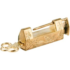 Vintage Gold Old Lock Retro Brass Padlock Box Suitcase Door Hardware Locks 1Pcs in Saudi Arabia