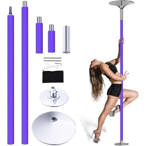 New Purple Silicone Stripper Pole, Static & Spinning Dance Pole for Home Gym Apartment, 9ft 10ft 11ft Heavy Duty Fitness Training Dancing Pole(Height 2.3-3.25 m (7.5-10.7 ft)) in Saudi Arabia