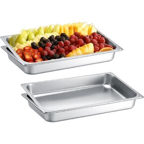 4 Pack Hotel Pans 1/1 Full Size 4 Inch Deep, Commercial Stainless Steel Food Pan, 21"x13" Metal Steam Table Pans Tray for Restaurant Chafing Dishes Buffet Catering Kitchen Supplies in Saudi Arabia