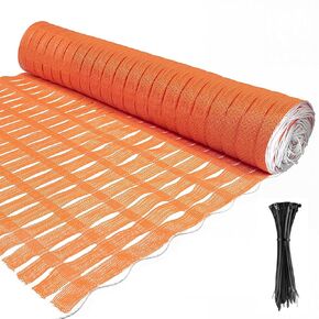 Orange Safety Fence, 4'x100' Snow Fence, Woven Temporary Mesh Fencing Barrier Roll for Construction Sites, Driveway Marking, Home Repairs, Yard Protection, and Nighttime Visibility in Kuwait