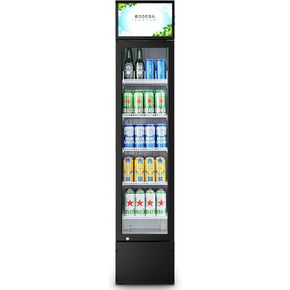 ثلاجة BODEGACOOLER التجارية، ثلاجة عرض ببابين زجاجيين، 27.02 قدم مكعب، مبرد عرض مشروبات منتصب مع ضوء LED ناعم، أرفف قابلة للتعديل، 4 عجلات قوية (أسود) in Kuwait