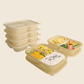 30 عبوة من حاويات إعداد الوجبات المستديرة سعة 16 أونصة، حاويات صدفية قابلة للتحلل البيولوجي للاستعمال مرة واحدة، تخزين طعام سميك، حاويات إخراج الوجبات، قابلة للتكديس والميكروويف والتجميد in Kuwait