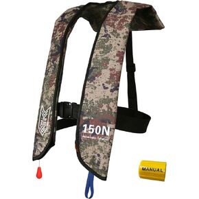 Inflatable Life-Jacket for Adults| Life-Vest Inflation-PFD with Whistle| Automatic & Manual Lightweight Supports up to 300 lbs for Kayaking Fishing Boating in Kuwait