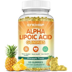 Alpha Lipoic Acid Gummies 600mg - Nerve Savior for Neuropathy with Vitamin B1 B6 B12 C E Biotin Coenzyme Q-10 - Brain Health and Nerve Support Antioxidant - Vegan, Sugar-Free - 60 Gummies in Kuwait