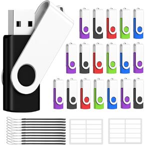 AreTop 2-Pack 16GB USB Flash Drives Bulk of 2.0 Thumb Drives Pack 16GB USB Drive Bulk Pen Drive Zip Drive Memory Stick with Lanyard for Storage and Backup(Black,Red) in Kuwait