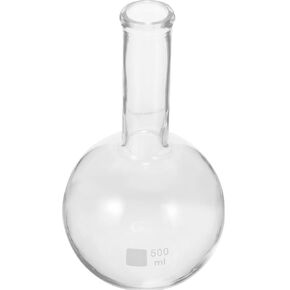 Luxshiny Clear Glass Flask for Chemistry Laboratory Flat Bottom Scientific Distillation Flask Heat-Resistant Glassware for Mixing and Heating Experiments in Kuwait