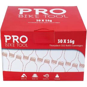 16g Threaded CO2 Cartridges - 30 Pack for All CO2 Bike Tire Inflators with Threaded Connection - Quick Air Refill for Bicycle Tires - Cartridge for CO2 Pump - Road or MTB Bikes in Kuwait