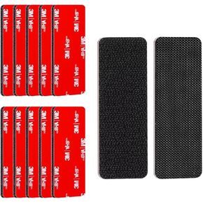 10 مجموعات من أشرطة الخطاف والحلقة شديدة التحمل، شريط لاصق مزدوج الجوانب، 1.2 بوصة * 3.2 بوصة أسود قوي التثبيت للاستخدام الداخلي والخارجي على الجدران، الزجاج، البلاط، المعدن، الخشب، والمزيد in Kuwait