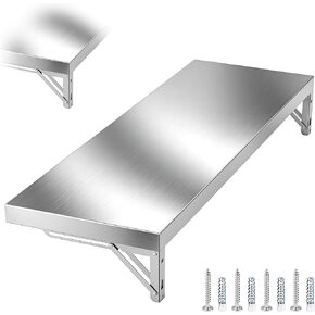 36" x 12" Folding Concession Shelf – Stainless Steel Drop Down Concession Serving Window for Food Trucks | Versatile & Space-Saving Folding Food Shelf for Concession Windows, Restaurant in Kuwait